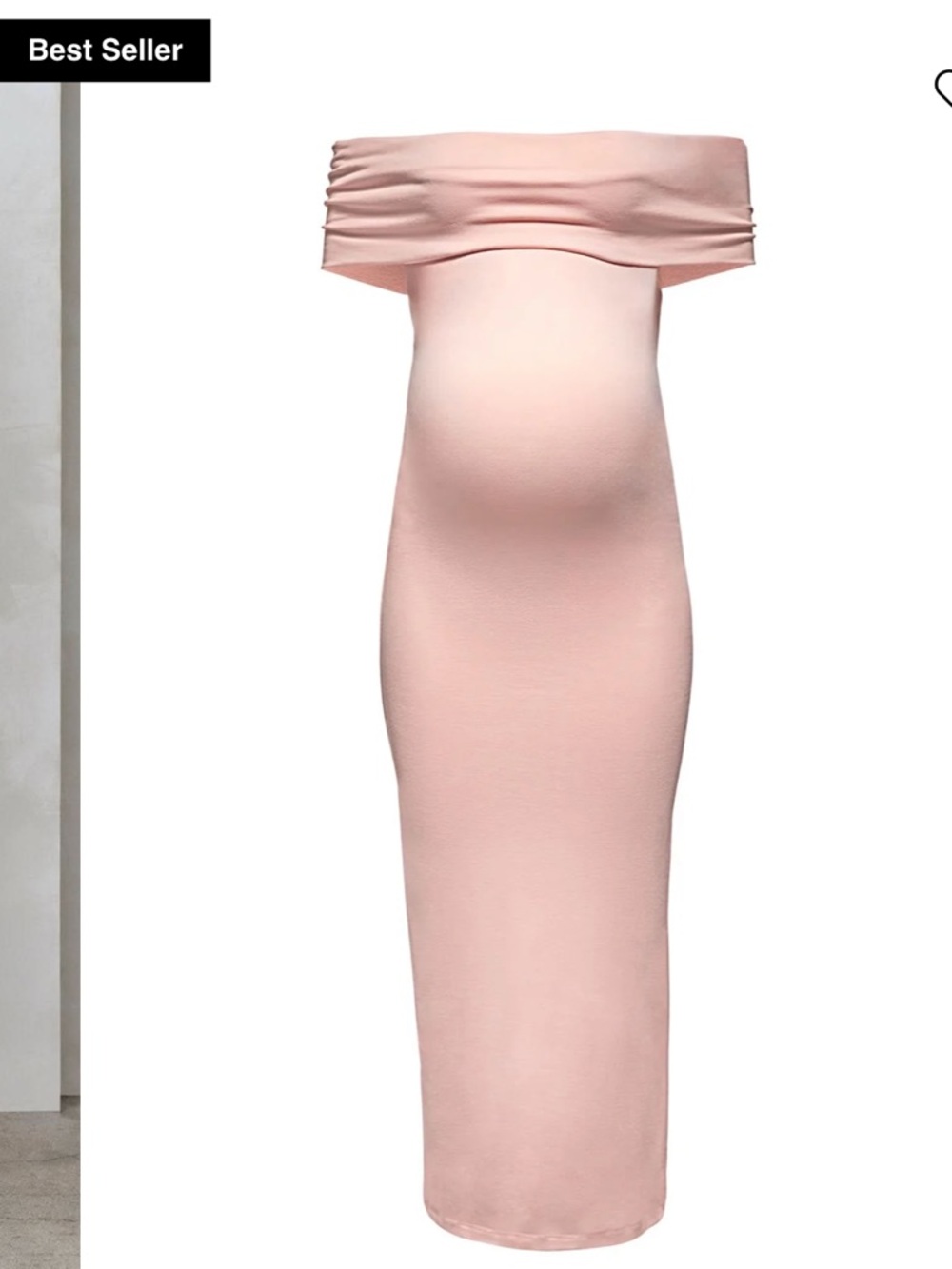 Bumpsuit One-Shoulder Maternity Midi Dress in Blush Pink|  NWT/Never Worn - Picture 4 of 6